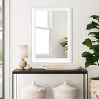 White Wood Mirror for Bathroom, Rectangle Rustic 30 x 40 inch Vanity Mirror for - Image 3