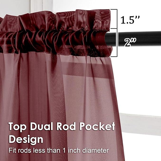Burgundy Sheer Curtains - Image 3