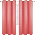 Coral Thermal Blackout Curtains/42 x 72 Inch/Set of 2 Panels Room Darkening by Lemomo