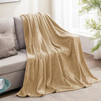 BEDELITE Fleece Blanket Soft Plush Twin Size Blanket Light Camel 60"x80" | - Image 7