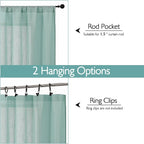 Chyhomenyc Aqua Green Semi Sheer Curtains 84 Inches Long 2 Panels Set, Light - Image 9