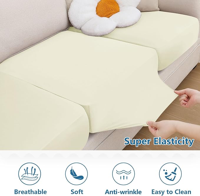 Milk Silk Couch Cushion Covers, Sofa Covers Washable - Image 6