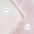 ORINOVA Pink Fluffy Washable Faux Rabbit Fuzzy Fur Area Rugs - Image 4