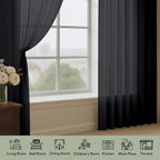 Black Sheer Curtains 120 Inches Long 2 Panels Set, Airy Lightweight Sheer Black - Image 4