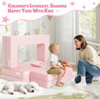 5 Pcs Modular Kids Play Couch, Toddler Couches That Fold Out, Plush Foam Chair - Image 4