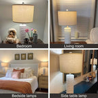 PORTRES 24" Farmhouse Ceramic Table Lamp Set of 2 - Image 3