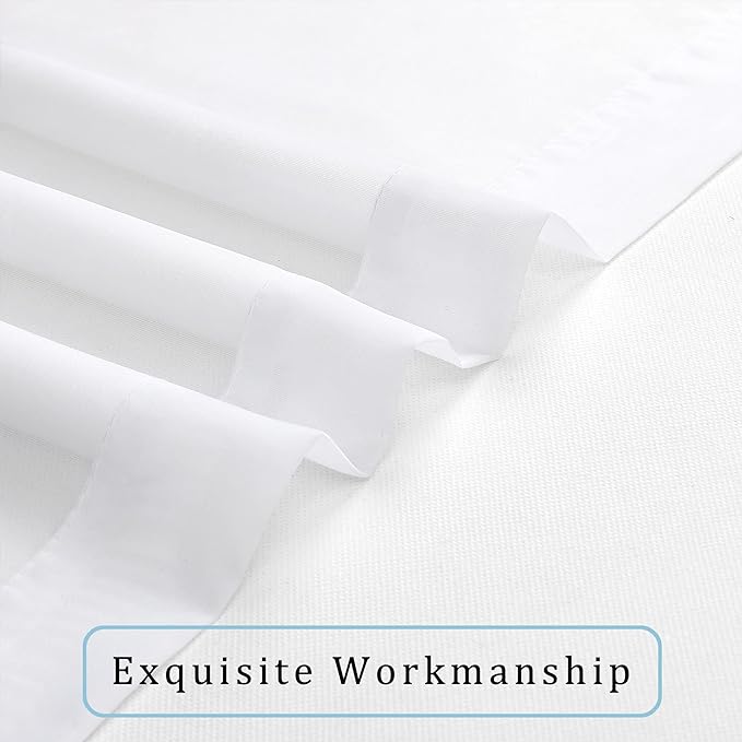 White Sheer Curtains 108" inches Length 2 Panels Set, Sheer Curtains Rod Pocket - Image 5