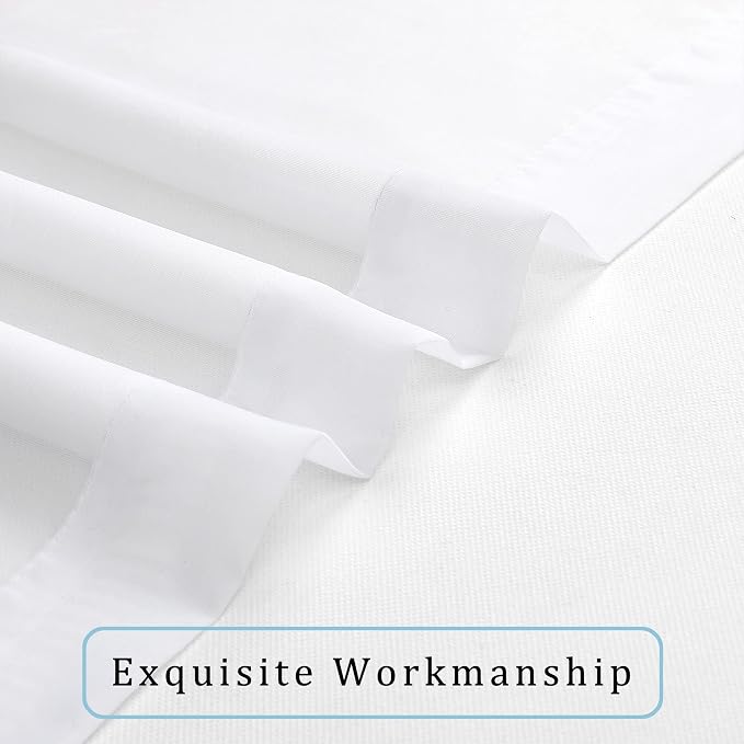 White Sheer Curtains, 45 inches Long, 2 Panels, Rod Pocket, Light Filtering - Image 6