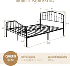 SHA CERLIN Queen Size Metal Platform Bed Frame - Image 2