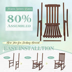 Flamaker Outdoor Rocking Chair Oversized Wooden Patio Chairs - Image 4