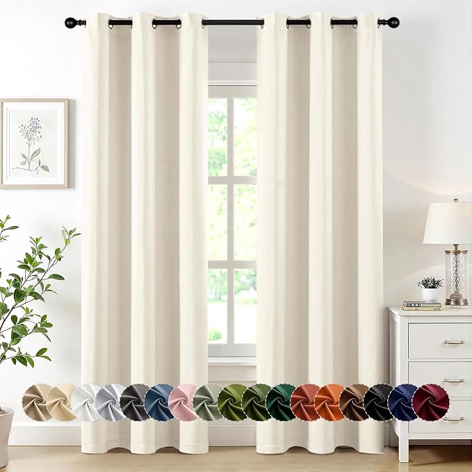 MIULEE Blackout Curtains for Bedroom 2 Panels 40 x 84 Inch Long Birch | Thermal by MIULEE