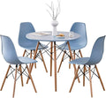 5-Piece Round Dining Table Set, Small 31.5" Kitchen Table Chairs Set of 4 Space by LECAFURHL