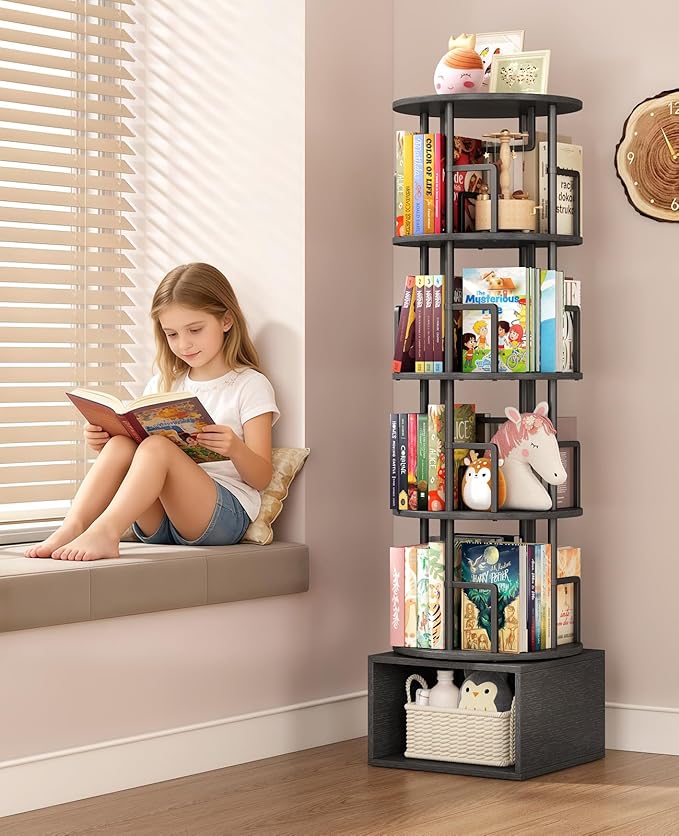 Kalrin 5 Tier Rotating Bookshelf - Image 3
