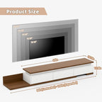 Extendable TV Stand with LED Lights, Modern TV Console with 3 Drawers, Wooden - Image 7