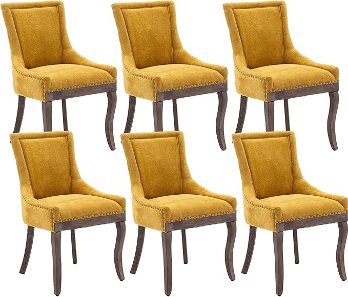 Modern Dining Chairs Set of 6, High Back Dining Chairs Side Chairs by MZDOO