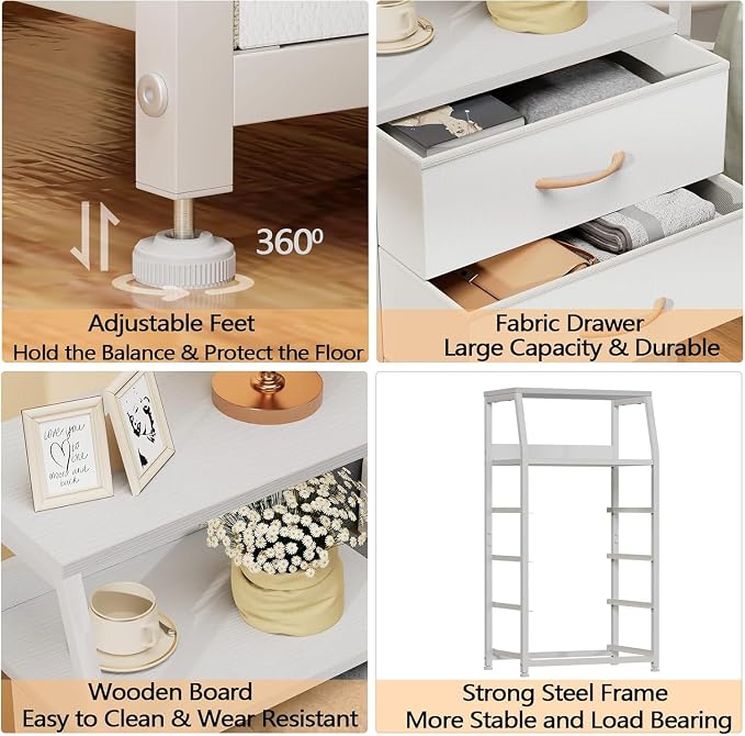 Furnulem Tall 4 Drawers Dresser, Vertical Storage Tower - Image 9