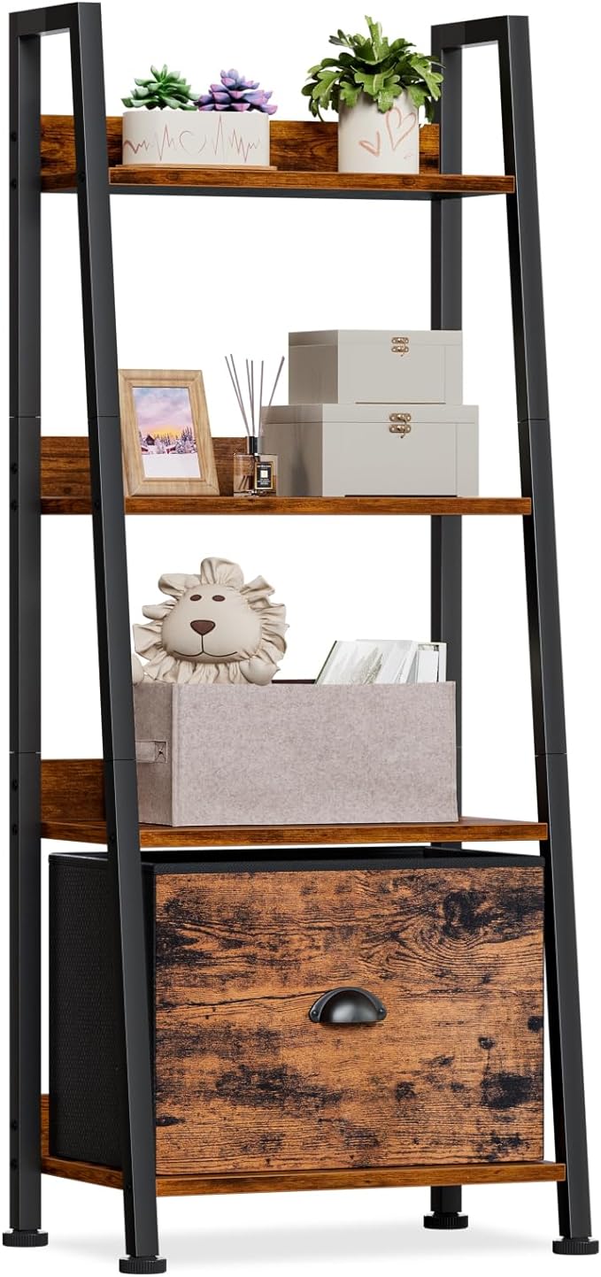 Furologee 4-Tier Ladder Shelf, Ladder Bookshelf by Furologee