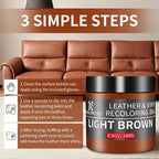Leather Recoloring Balm, 8.5oz Leather Color Restorer, Light Brown Leather - Image 4