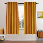 MIULEE Velvet Blackout Curtains 52x63 inches 2 Panels Mustard Yellow | Luxury by MIULEE
