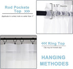 Sheer White Curtains Living Room 54 inches Long, Rod Pocket Curtain Sheers - Image 4