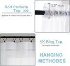 Short Sheer Curtains 30 Inches 2 Panels Set, Kitchen Curtains Tiers Light - Image 3
