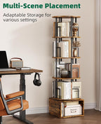 Kalrin 5 Tier Rotating Bookshelf - Image 5