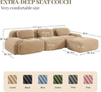 Boneless Sectional Couch, No Assembly Required, 117.3” L Shaped Modular Cloud - Image 3