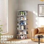 SpaceAid 6 Tier Rotating Shoe Rack Tower, Spinning Shoe Display Lazy Susan - Image 6