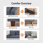 DOPEDIO Modern Loveseat Sofa for Living Room, Chenille Recliner, Removable Cover - Image 4