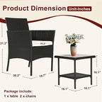 FDW Wicker Outdoor Furniture Patio Furniture Set of 3 Rattan Patio Chairs - Image 7
