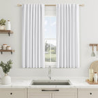 White 100% Blackout Curtains 45 Inch Length 2 Panels Set by Guken