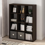 Furinno Simple Cube Storage Organizer, 12-Cube Display Shelf, Open Back - Image 2