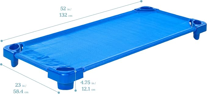 ECR4Kids Stackable Kiddie Cot, Ready-to-Assemble, Standard Size, Classroom - Image 2