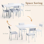 HUAHUU Dining Table Set for 4, Extendable Kitchen Table Cushion Chairs Set of 4 - Image 4