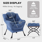 Tiita Lazy Chair with Ottoman, Comfy Leisure Sofa Armchair with Ottoman - Image 2