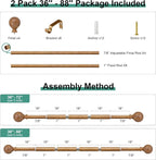 QDWIS 2 Pack Boho Wood Curtain Rods - Image 8