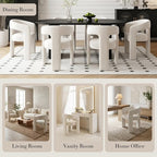 Modern Chenille Barrel Dining Chair Upholstered Fabric Dining Room Chair - Image 6