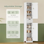 Iwell Tall Bathroom Cabinet, Slim Narrow Bathroom Storage Cabinet - Image 6