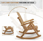 Outvita Wooden Rocking Chair Set of 2, Fir Log Adirondack Rocker, Outdoor Wood - Image 7
