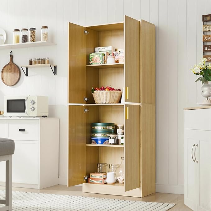 Cozy Castle Kitchen Pantry Cabinet, Freestanding Food Storage Organizer - Image 3