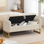 End of Bed Storage Bench, Storage Ottoman Bench - Image 9