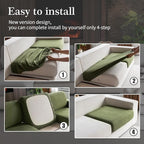 OHSIO Sectional Couch Covers, Wear Resistant Stretch Sofa Covers Washable Soft - Image 7