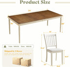 AMERLIFE 9-Piece Farmhouse Solid Wood Dining Table Set - Image 2