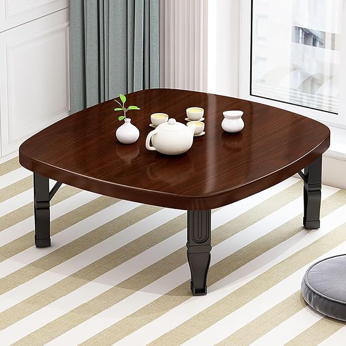 Japanese Floor Table, Square Coffee Table Foldable Tea Table, Low Table Small - Image 2