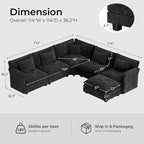 ELUCHANG 114" Oversized V-Shaped Cloud Couch Modular Sectional Sofa - Image 2