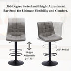 FIRAVOE Swivel Bar Stools Set of 2, Modern Adjustable Bar Stools - Image 6