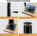 QLLY Adjustable Metal Table Leg, 24-40 inch, Home Office DIY Desk Leg, - Image 5