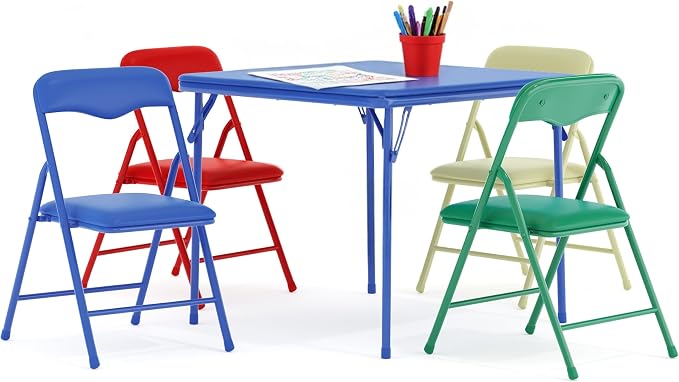 Flash Furniture Mindy Kids 5-Piece set Folding Square Table and Chairs Set - Image 13