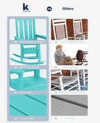 KINGYES Oversized Outdoor Rocking Chair Set of 2, All-Weather Patio Rocking - Image 8