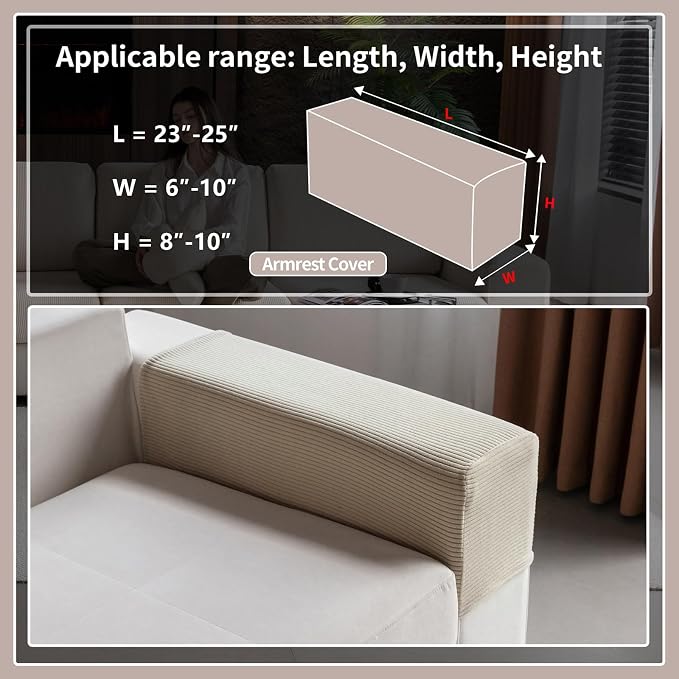 OHSIO Sectional Couch Covers, Wear Resistant Stretch Sofa Covers Washable Soft - Image 2